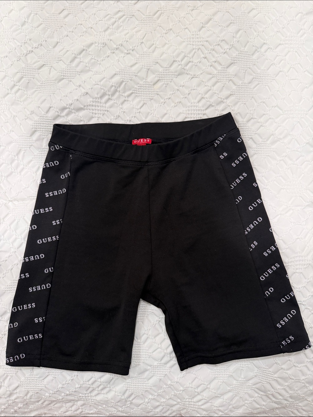 Guess Black Bike Shorts with Logo Side Panels